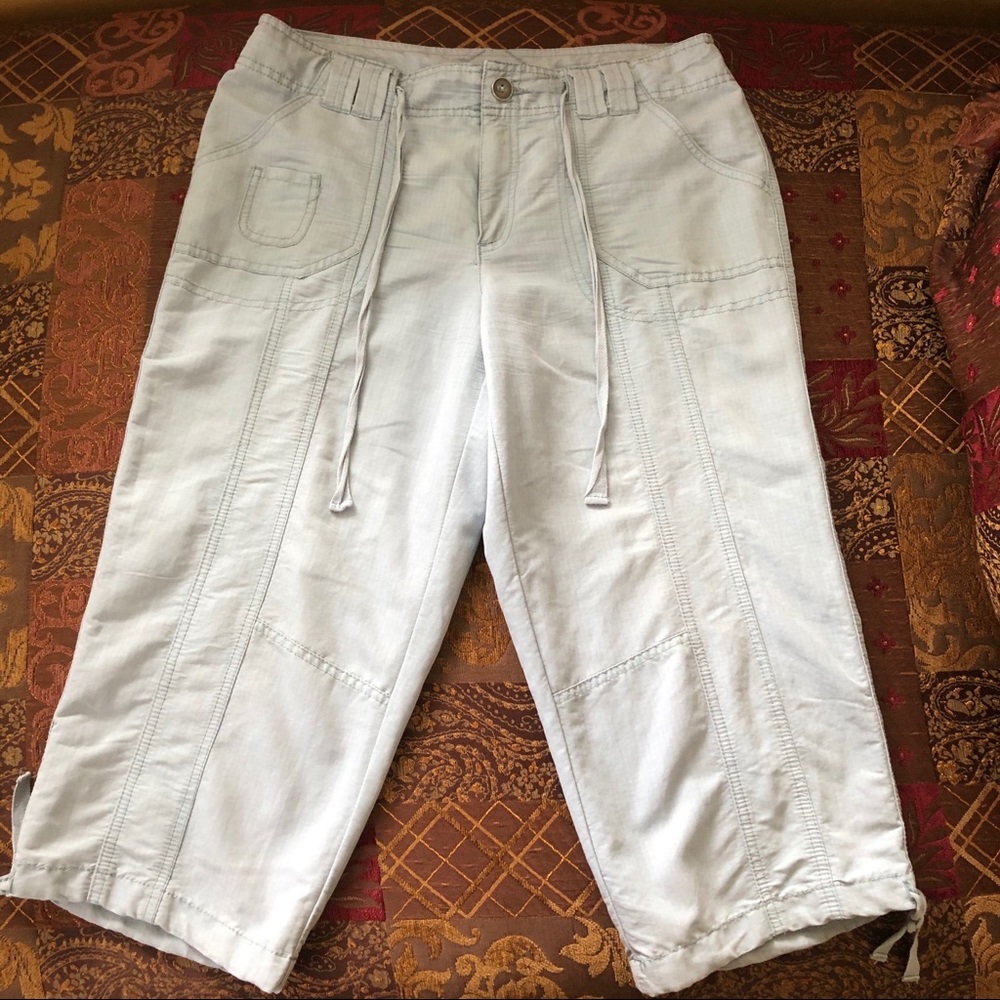 Light blue cargo capris